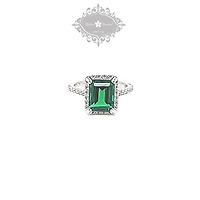 Sterling Silver Emerald Cubic Zirconia Ring
