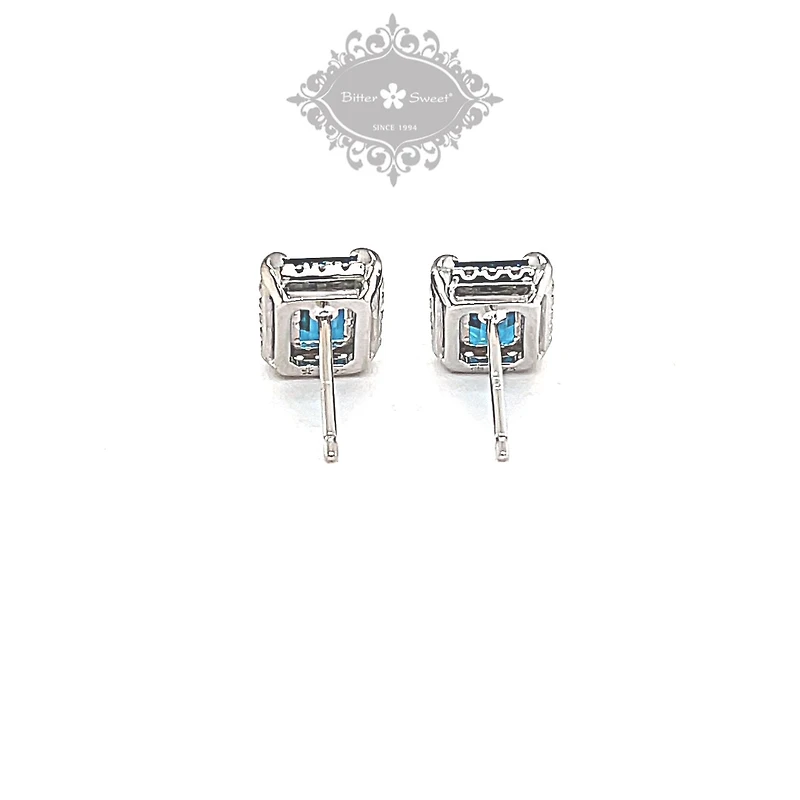 Sterling Silver Blue Cubic Zirconia Earrings 151556