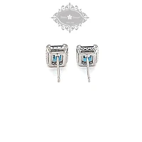Sterling Silver Blue Cubic Zirconia Earrings 151556