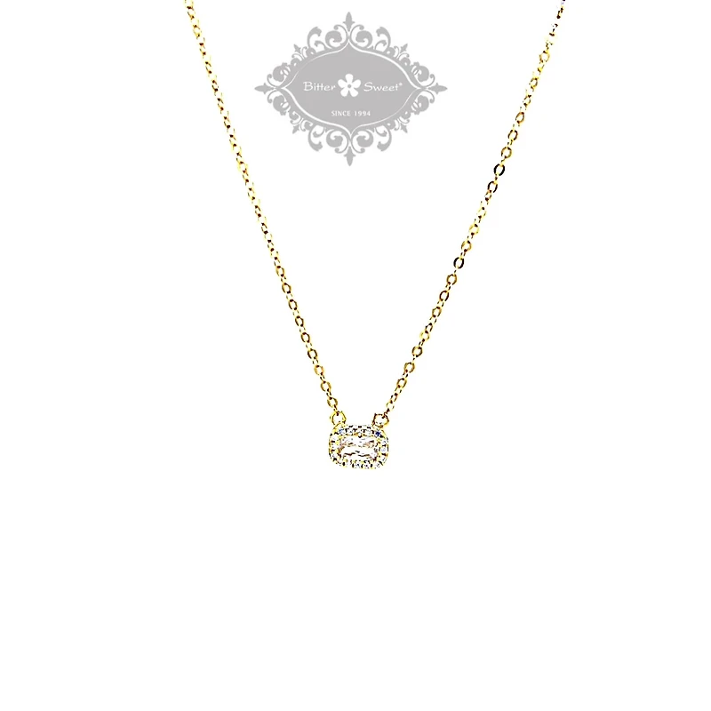 Gold Plated Sterling Silver Cubic Zirconia Necklace