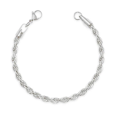 Stainless Steel Silver 5mm Rope Bracelet 148744