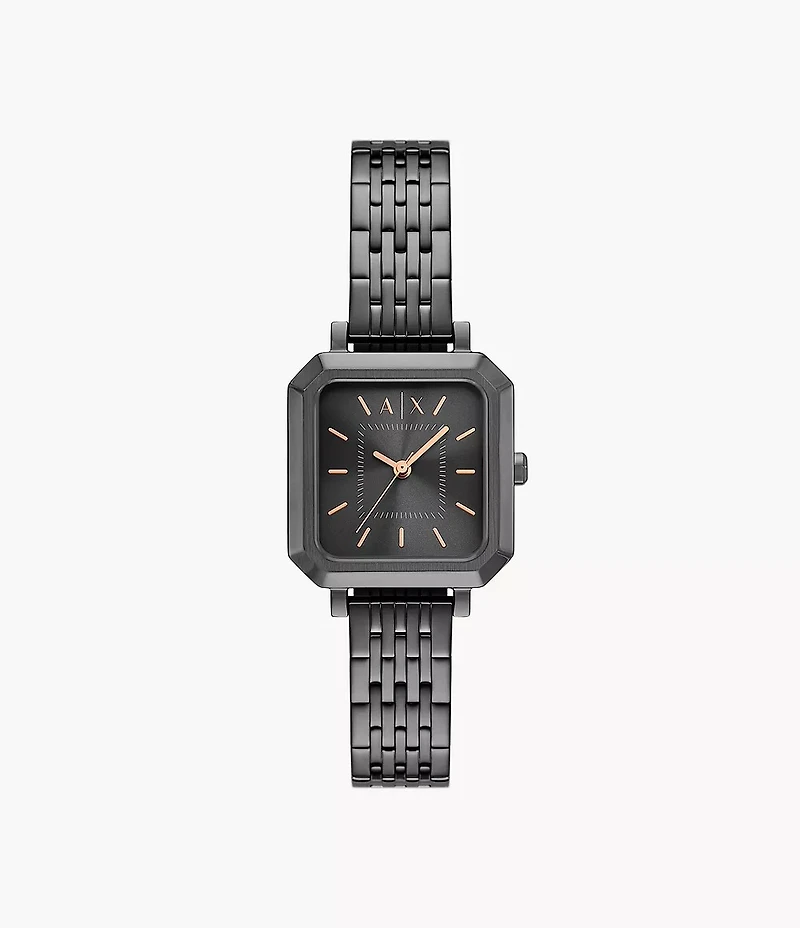 Armani Exchange Three-Hand Gunmetal Stainless Steel Watch 155349