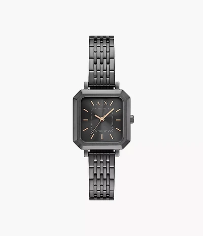 Armani Exchange Three-Hand Gunmetal Stainless Steel Watch 155349