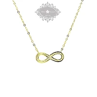 Gold Plated Sterling Silver Cubic Zirconia Infinity Necklace