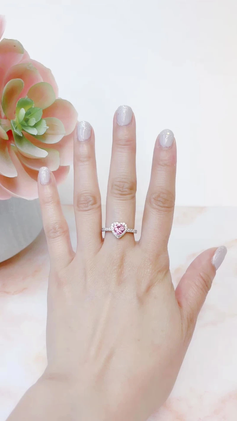 Sterling Silver Cubic Zirconia Heart Ring