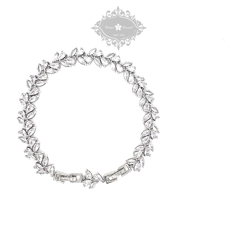 Bridal Cubic Zirconia Silver Bracelet 145887