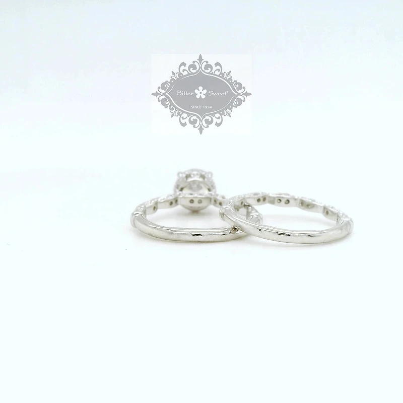 Sterling Silver Vintage  Cubic Zirconia Set  Ring 155020