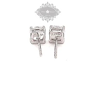 Sterling Silver Cubic Zirconia Cushion 6mm studs 143350