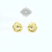 Yellow Gold Plated Sterling Silver  Round Cubic Zirconia Earrings 155047