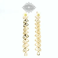 Bridal  Gold Tear Drop Long   Cubic Zirconia Earrings 155175