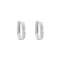 Sterling Silver Pave Cubic Zirconia U shape Huggies154827