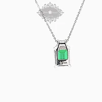 Sterling Silver Emerald Cubic Zirconia Necklace