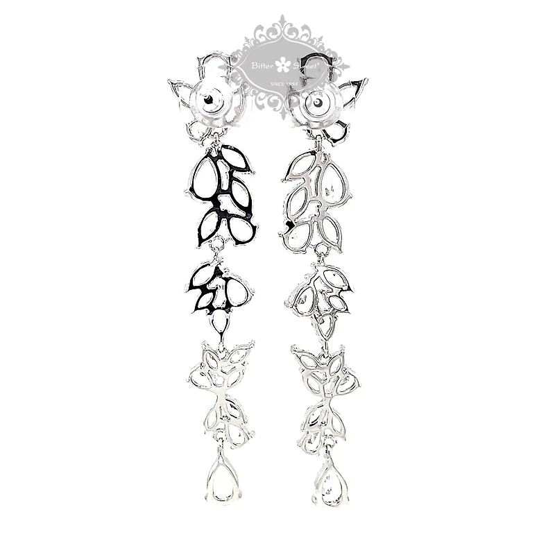 Bridal Silver Cubic Zirconia Drop Earrings 145886