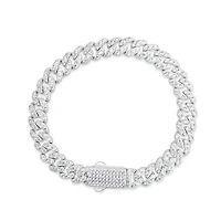 Sterling Silver Cubic Zirconia Cuban link Bracelet 155080