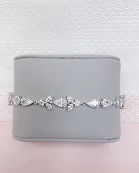 Sterling Silver Cubic Zirconia Teardrop Bracelet 141686