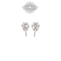 Sterling Silver Cubic Zirconia 8 Hearts 8 Arrows 5mm 6 Claws Studs 122628