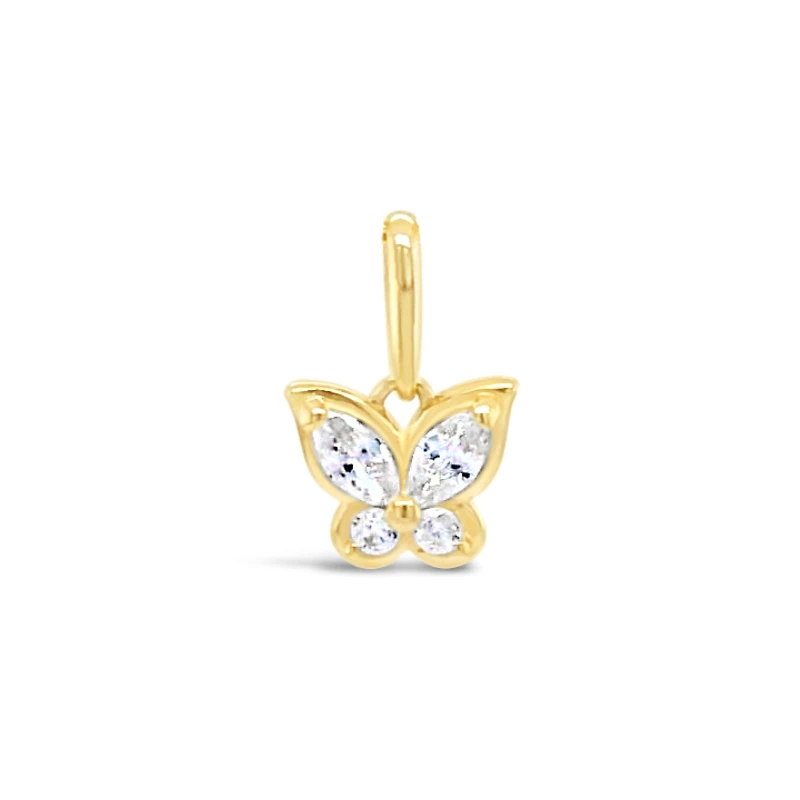 10k Yellow Gold Cubic Zirconia Butterfly Pendant 155635