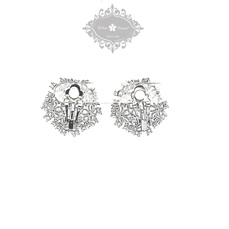 Bridal Silver Cubic Zirconia Clip-on Earrings