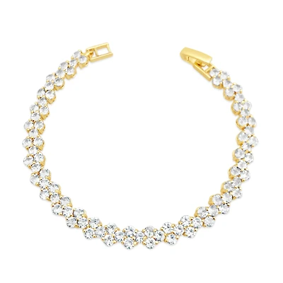 Bridal Gold Cubic Zirconia Round   Bracelet 155193