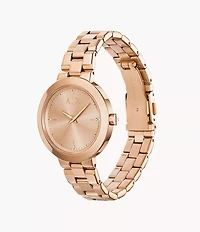 Armani Exchange Two-Hand Rose Gold-Tone Stainless Steel Watch 154355