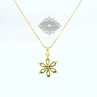 Gold Plated Sterling Silver Snow Flake Cubic Zirconia Necklace 153290