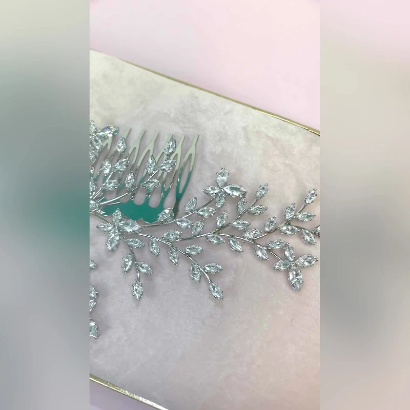 Bridal Silver Cubic Zirconia Hair Comb