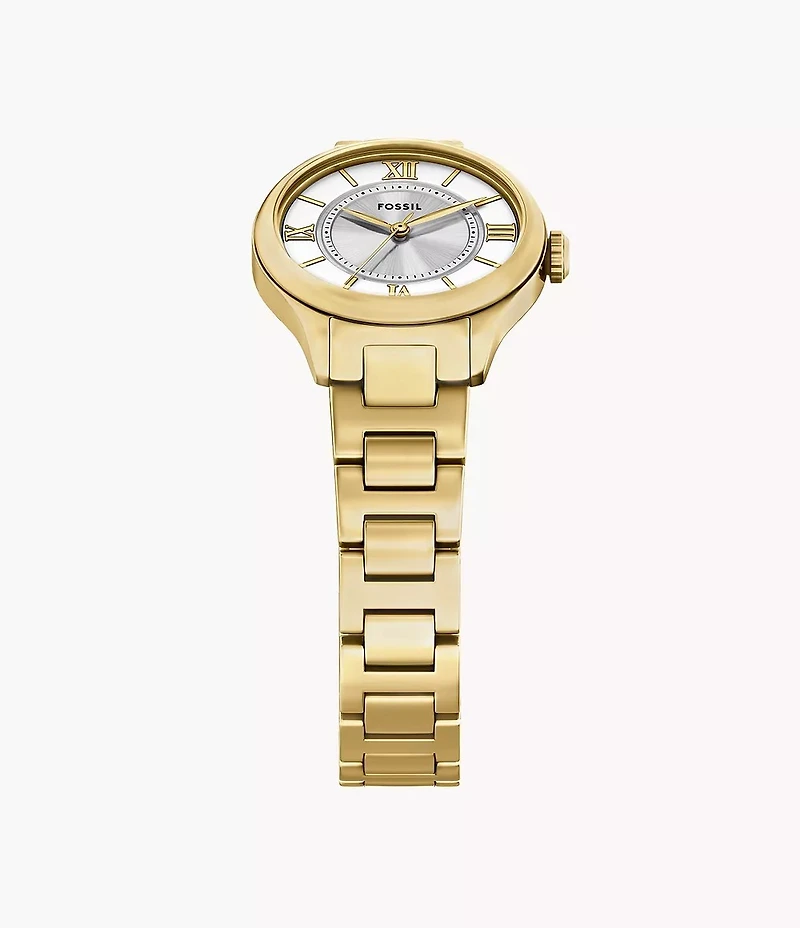 Fossil Gilmore Three-Hand Gold-Tone Stainless Steel Watch 155361