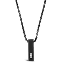 Stainless Steel Cubic Zirconia Black Necklace 150152