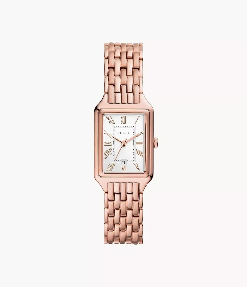Fossil Raquel Three-Hand Date Rose Gold-Tone Stainless Steel Watch 155358