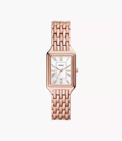 Fossil Raquel Three-Hand Date Rose Gold-Tone Stainless Steel Watch 155358