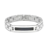 Stainless Steel Carbon Fiber ID Bracelet 150124