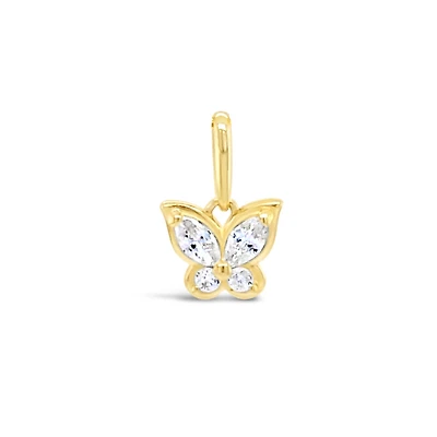10k Yellow Gold Cubic Zirconia Butterfly Pendant 155635