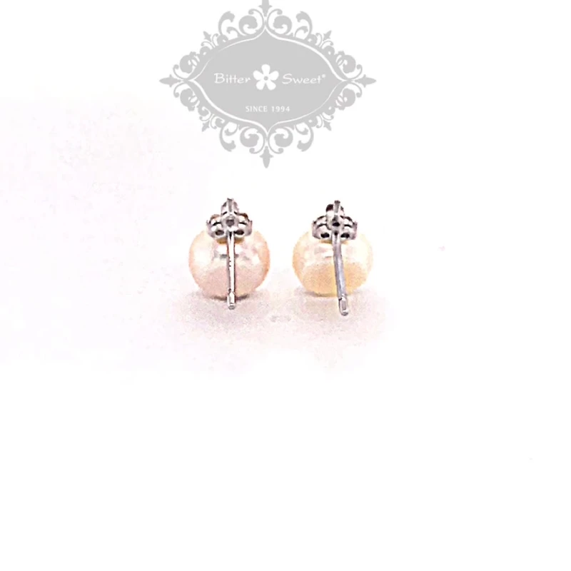 Sterling Silver Cubic Zirconia Pearl Earrings 143286