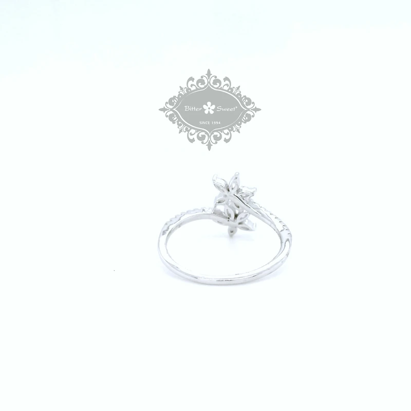 Sterling Silver Flower Cubic Zirconia Ring 153106