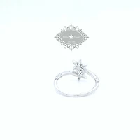 Sterling Silver Flower Cubic Zirconia Ring 153106