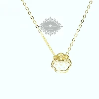 Gold Plated Sterling Silver Flower Cubic Zirconia Necklace