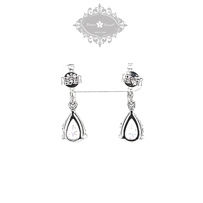 Sterling Silver Teardrop Cubic Zirconia Drop Earrings 147699