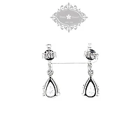 Sterling Silver Teardrop Cubic Zirconia Drop Earrings 147699