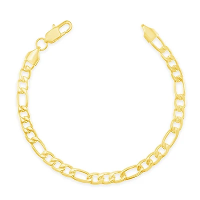 Stainless Steel Gold 5mm Figaro Bracelet