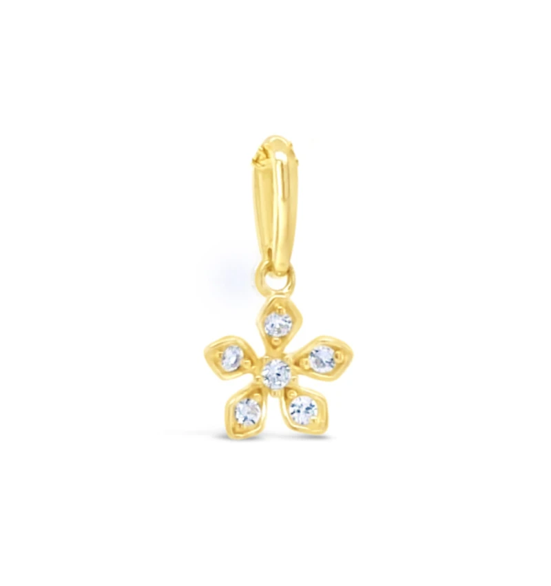 10k Yellow Gold Cubic Zirconia Flower Pendant 155634