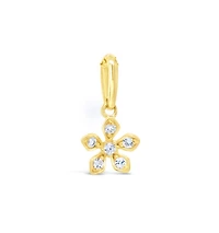10k Yellow Gold Cubic Zirconia Flower Pendant 155634