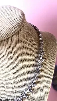Bridal Silver Cubic Zirconia Necklace & Earrings Set 142905