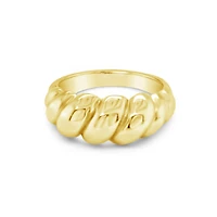 Gold Plated Sterling Silver Ring Plain Twist Dome 154980