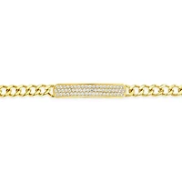 Stainless Steel Cubic Zirconia ID Gold Bracelet 150128
