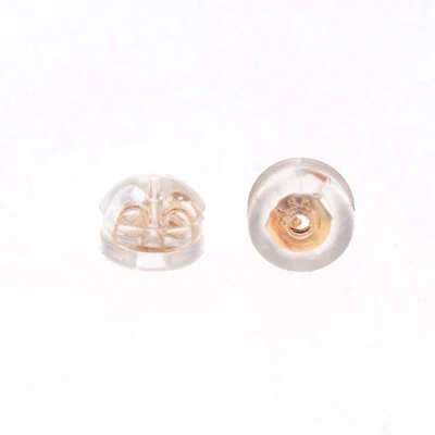 Yellow Gold Plated Sterling Silver Silicone earrings backing 142411