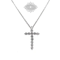 Sterling Silver Cubic Zirconia Cross Necklace 144942