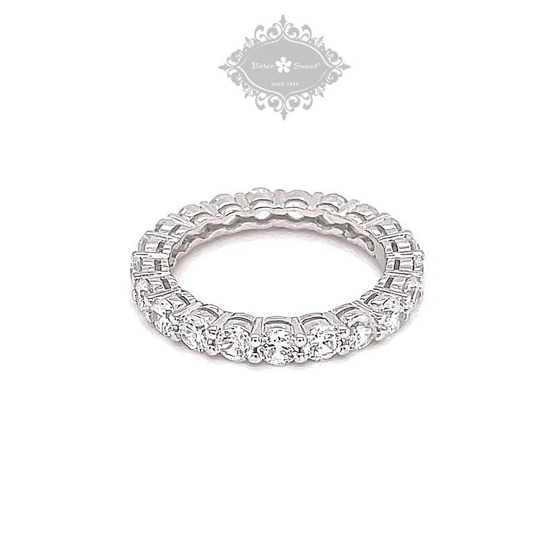 Sterling Silver 3mm Cubic Zirconia Eternity Ring 144168