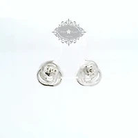 Sterling Silver  Round Twist Cubic Zirconia Earrings 155049