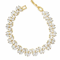 Bridal Gold Cubic Zirconia Silver Bracelet
