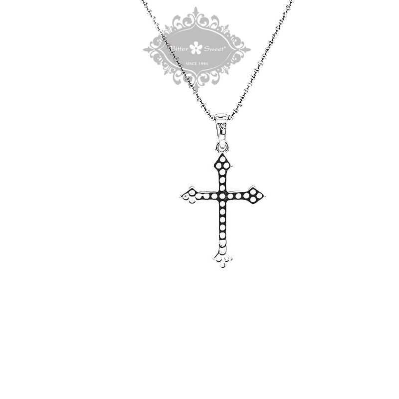 Sterling Silver Cubic Zirconia Cross Necklace